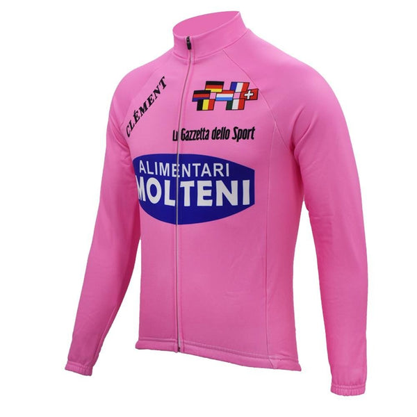 1972 Giro d'Italia Pink Long Sleeve Retro Cycling Jersey — Merckx
