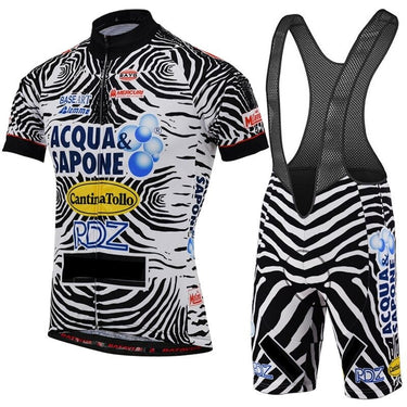 Acqua Sapone Cantina Tollo Zebra Retro Cycling Jersey Set Retro Cycling Set- Retro Peloton