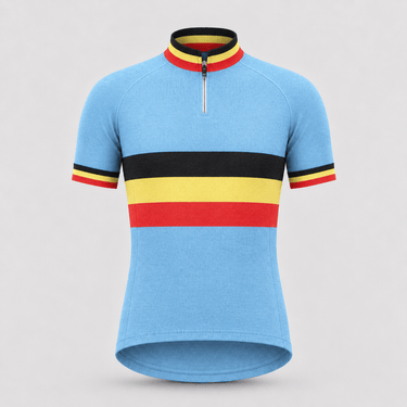Belgium Team Merino Wool Blend - Retro Cycling Jersey Retro Wool Cycling Jersey- Retro Peloton