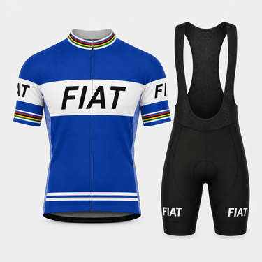 Fiat France Retro Cycling Jersey Set Retro Cycling Set- Retro Peloton