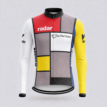 La Vie Claire Long Sleeve Retro Cycling Jersey Retro Cycling Jersey- Retro Peloton
