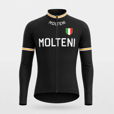 Molteni Black Retro Cycling Jersey, back view