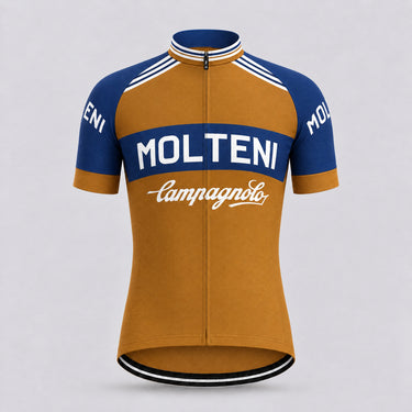 Molteni Brown Retro Cycling Jersey - Short sleeve front