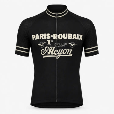 Paris-Roubaix Alcyon Classic Retro Cycling Jersey - Black Retro Cycling Jersey- Retro Peloton