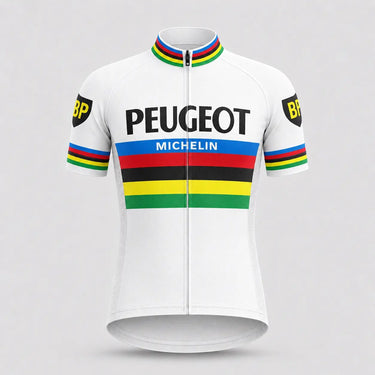 Peugeot BP Michelin Retro Cycling Jersey - World Champion Edition, front view
