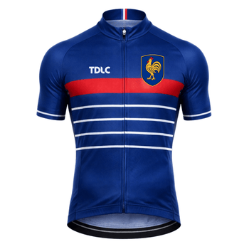 TDLC France 1984 - Platini #10 Retro Cycling Jersey, front view