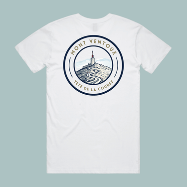 TDLC Mont Ventoux Premium White T-shirt T-shirt- Retro Peloton