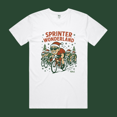 TDLC - Sprinter Wonderland T-Shirt: Retro Christmas Cycling Tee T-shirt - Retro Peloton