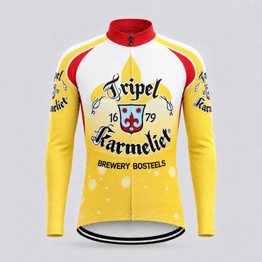 Triple Karmeliet Beer Retro Cycling Jersey - Long sleeve front