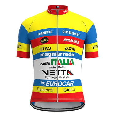 UK CLEARANCE - Selle Italia Yellow Retro Cycling Jersey UK Clearance- Retro Peloton