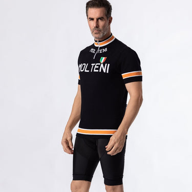 Black Molteni Deluxe Merino Wool Retro Cycling Jersey Retro Wool Cycling Jersey- Retro Peloton