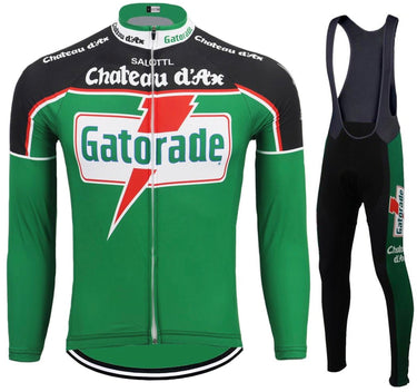 Chateau d'Ax Gatorade Retro Cycling Jersey Long Set (With Fleece Option) Retro Cycling Set - Retro Peloton