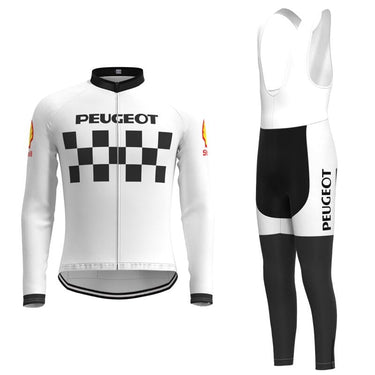Classic 1960s Peugeot Retro Cycling Jersey Long Set (With Fleece Option) Retro Cycling Set - Retro Peloton