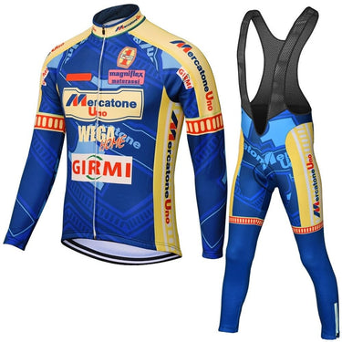 Mercatone Uno Wega Retro Cycling Jersey Long Set (With Fleece Option) Retro Cycling Set - Retro Peloton