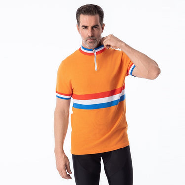 Netherlands Team Deluxe Merino Wool Retro Cycling Jersey Retro Wool Cycling Jersey- Retro Peloton
