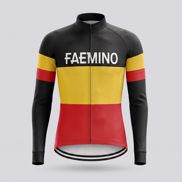1970 Faemino Belgian Champion Retro Cycling Jersey - Merckx, long sleeve front view