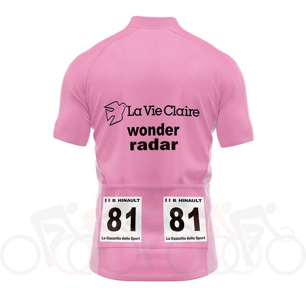 1985 Giro D'Italia Pink Retro Cycling Jersey - Hinault Retro Cycling Jersey - Retro Peloton