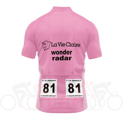 1985 Giro D'Italia Pink Retro Cycling Jersey - Hinault Retro Cycling Jersey - Retro Peloton