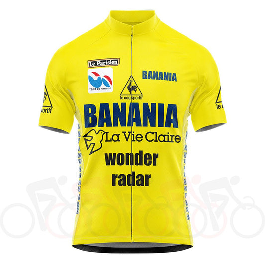 1985 Tour De France Yellow Retro Cycling Jersey - Hinault Retro Cycling Jersey - Retro Peloton