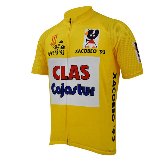 1992 Vuelta a Espana leaders yellow retro cycling jersey - Rominger Retro Cycling Set- Retro Peloton