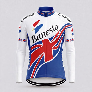 1998 Banesto British Champion Retro Cycling Jersey - Long sleeve front