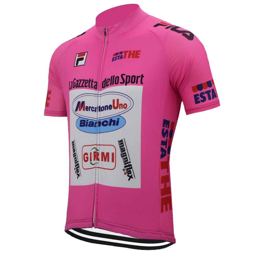 1999 Giro D'Italia Leaders Pink Jersey - Pantani Retro Cycling Jersey- Retro Peloton
