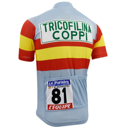 Maillot de cyclisme rétro Tricofilina Coppi 1959