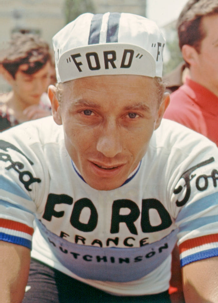 Maillot ciclista retro de lana merino Ford France Hutchinson Deluxe