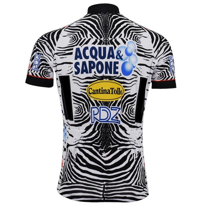 Acqua Sapone Cantina Tollo Zebra Retro Cycling Jersey Retro Cycling Jersey - Retro Peloton