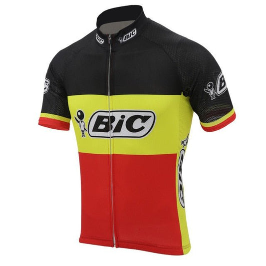 BIC Belgium Short Sleeve Retro Cycling Jersey Retro Cycling Jersey - Retro Peloton