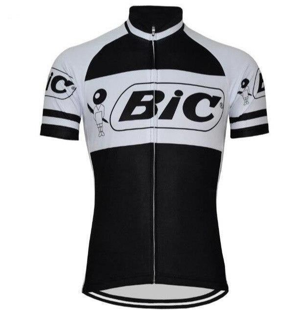 BIC Black Short Sleeve Retro Cycling Jersey Retro Cycling Jersey - Retro Peloton