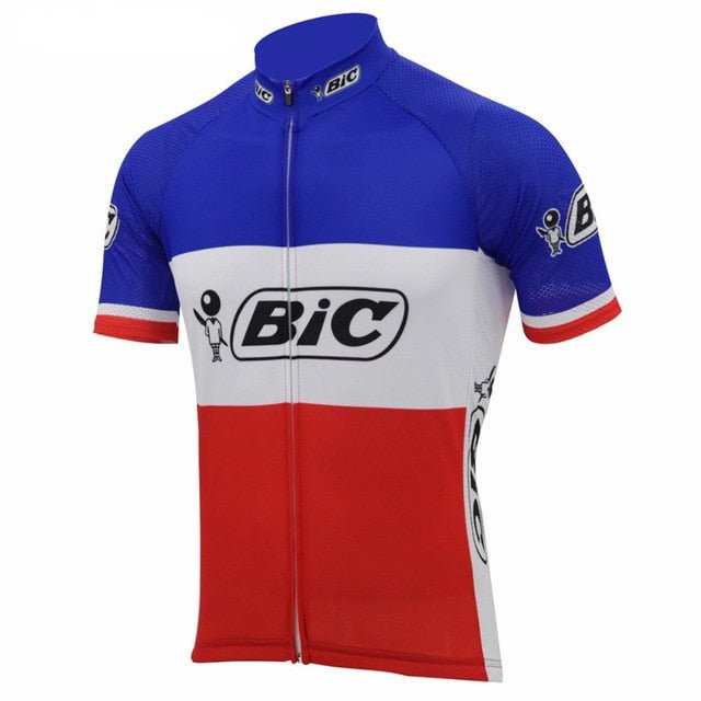 BIC France Short Sleeve Retro Cycling Jersey Retro Cycling Jersey - Retro Peloton