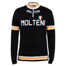 Black Molteni Deluxe Merino Wool Blend - Long Sleeve Retro Cycling Jersey Retro Wool Cycling Jersey - Retro Peloton