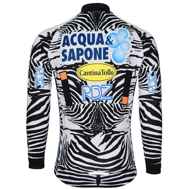CLEARANCE - Acqua Sapone Cantina Tollo Zebra Long Sleeve Retro Cycling Jersey EU Clearance- Retro Peloton