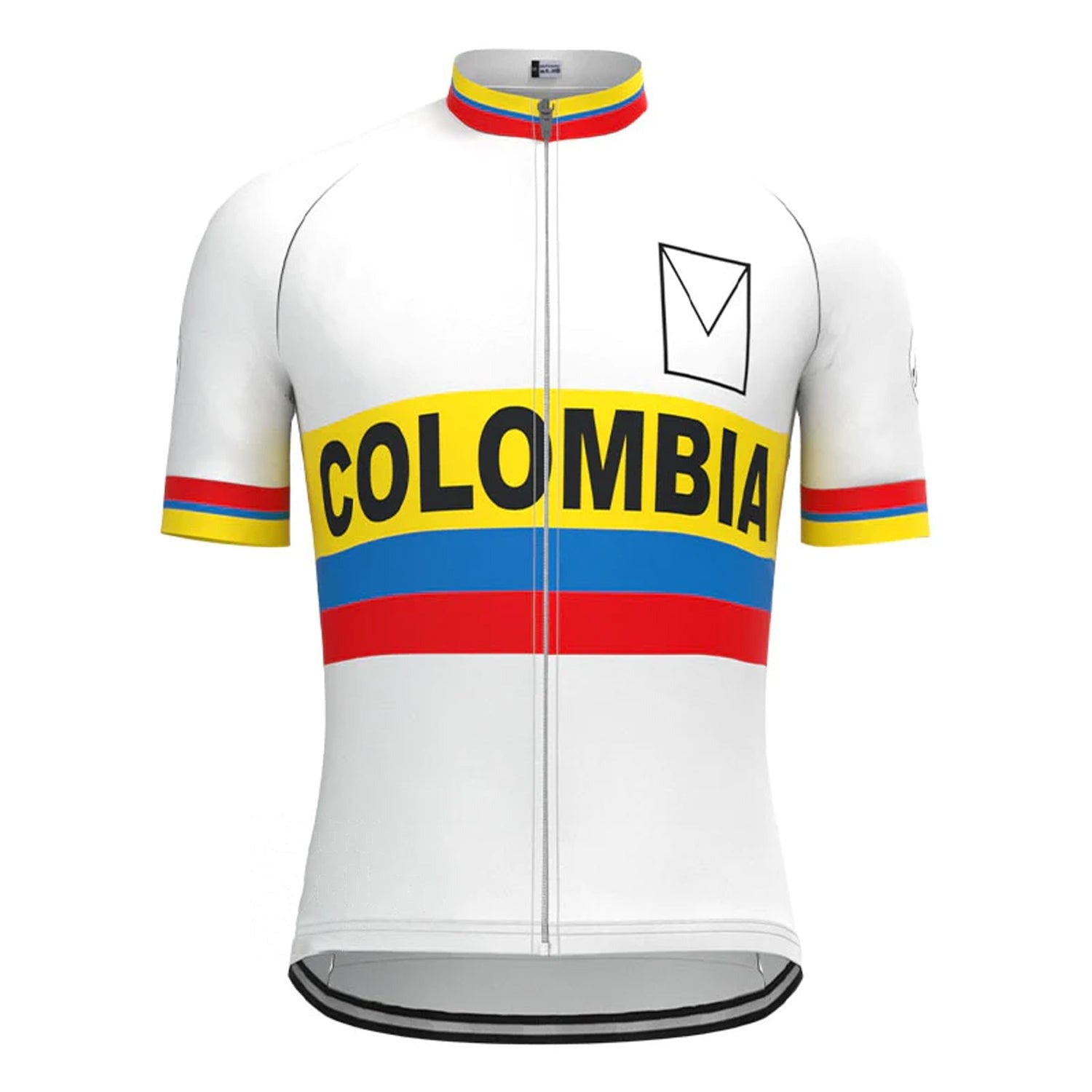 Colombia White Retro Cycling Jersey Retro Cycling Jersey - Retro Peloton