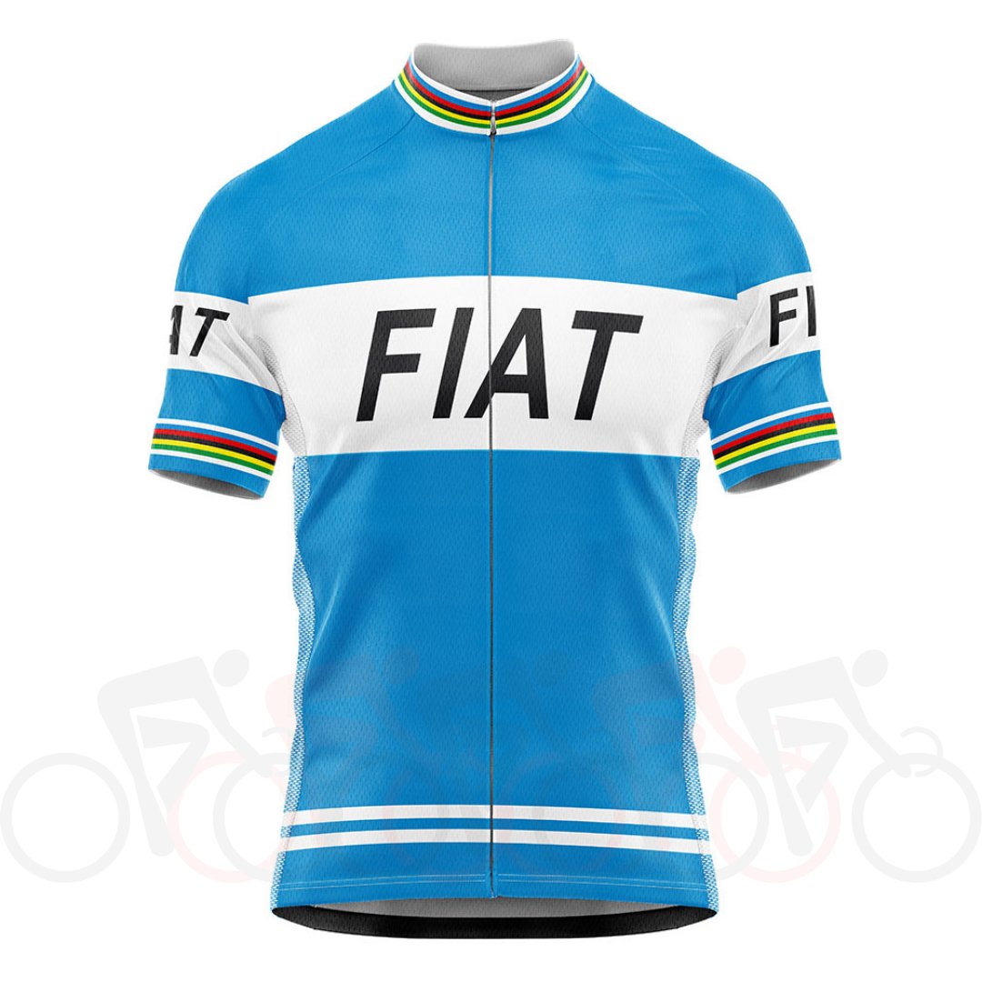 Fiat France Retro Cycling Jersey 1977 Retro Cycling Jersey - Retro Peloton