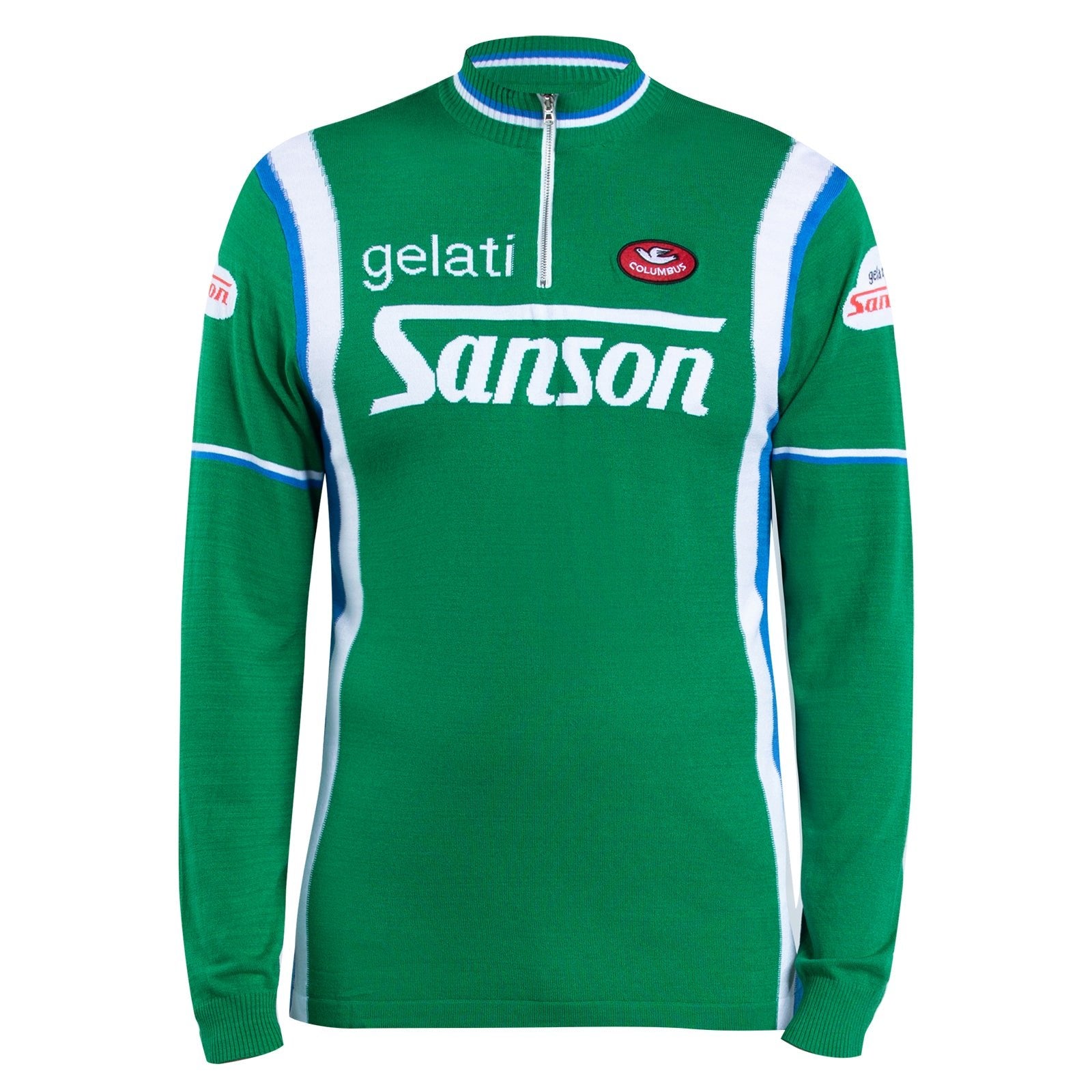 thumbnail image 2 of Belo Customs Vintage Merino Wool Blend Casual Cycling Top Jersey Long Sleeve Relaxed Fit 2 of 5