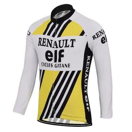 Long Sleeve Renault - Elf Retro Cycling Jersey (with Fleece Option) Retro Cycling Jersey - Retro Peloton