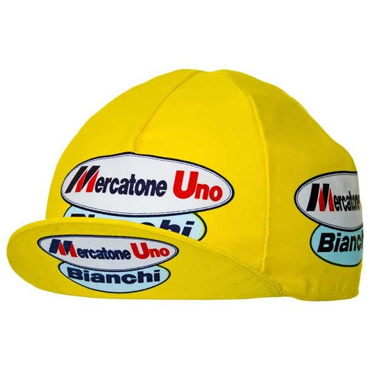 Mercatone Uno Bianchi Retro Cycling Cap Retro Cycling Caps - Retro Peloton