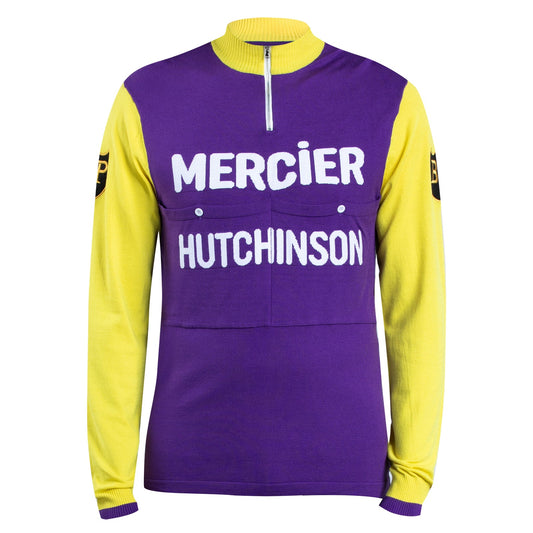 Mercier Hutchinson Deluxe Merino Wool - Long Sleeve Retro Cycling Jersey Retro Wool Cycling Jersey - Retro Peloton