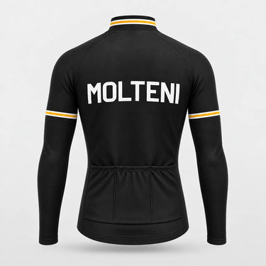 Molteni Black Retro Cycling Jersey, detail 2