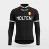 Molteni Black Retro Cycling Jersey, back view