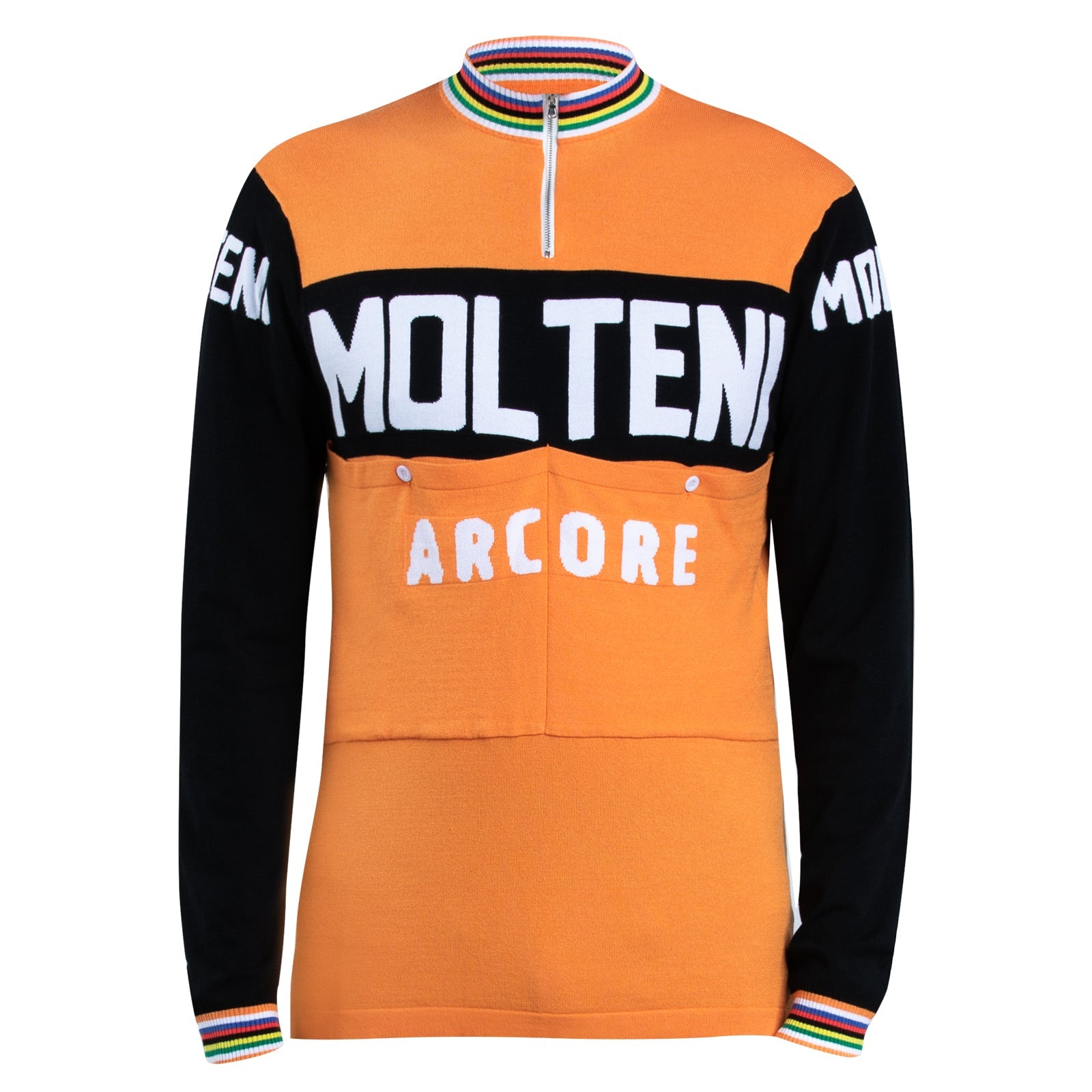 Molteni Deluxe Merino Wool Blend - Long Sleeve Retro Cycling Jersey Retro Wool Cycling Jersey - Retro Peloton