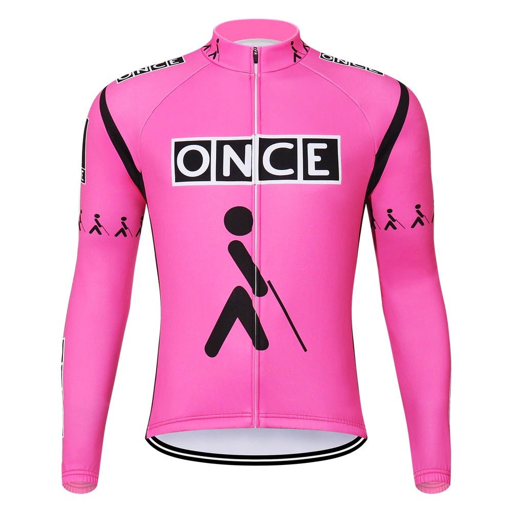 ONCE Pink Long Sleeve (With Fleece Option) Retro Cycling Jersey Retro Cycling Jersey - Retro Peloton