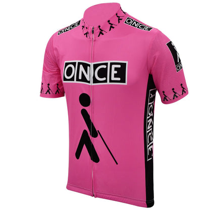 ONCE Pink retro cycling jersey Retro Cycling Jersey- Retro Peloton