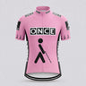 ONCE Pink retro cycling jersey - Short sleeve front