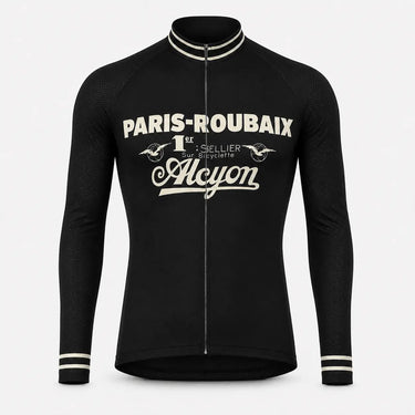Paris-Roubaix Alcyon Classic Retro Cycling Jersey - Black Retro Cycling Jersey- Retro Peloton