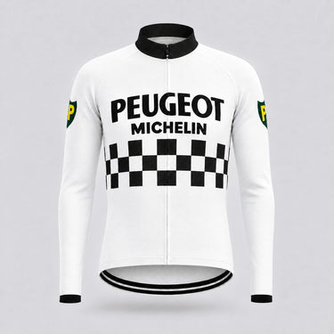 Peugeot BP Michelin Retro Cycling Jersey - Long sleeve front