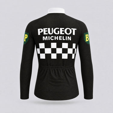 Peugeot BP Michelin Long Sleeve Retro Cycling Jersey - Long sleeve back