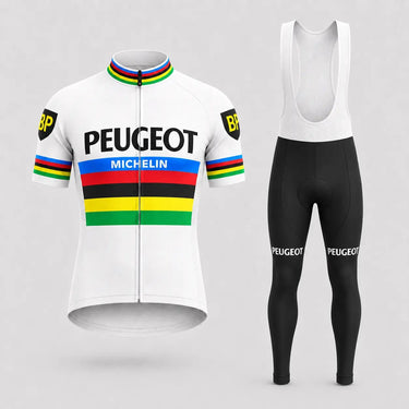 Peugeot BP Michelin World Champion Retro Cycling Jersey Set, back view